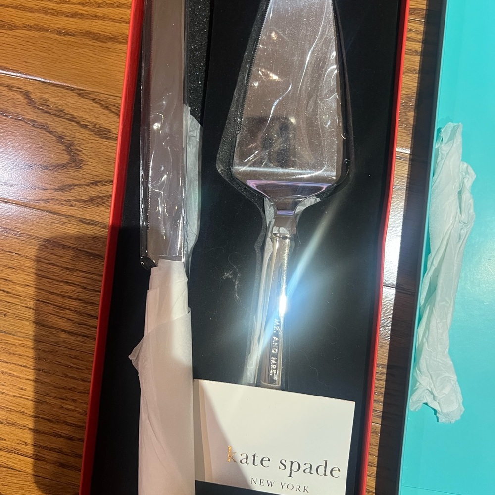 Kate Spade Silver Cake Knife and Server Set